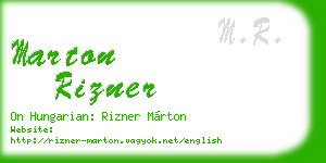 marton rizner business card